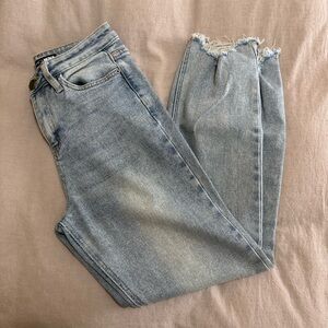 Fashion Nova 2 Light Blue Distressed Jeans